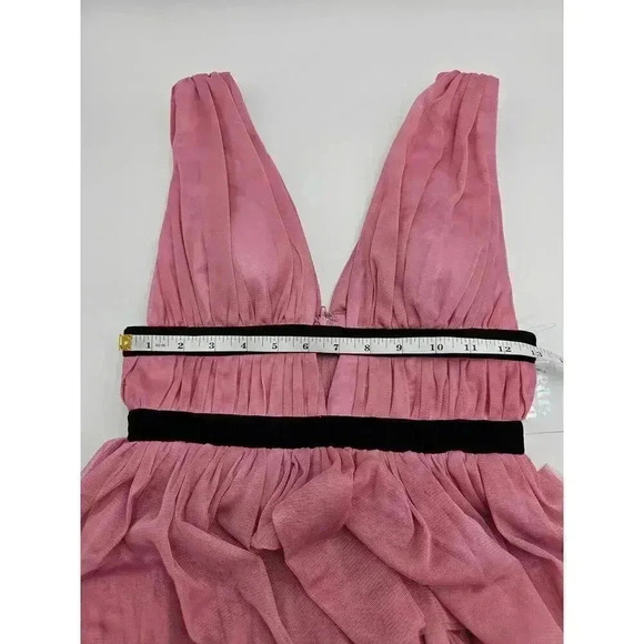 Dear Moon Junior 3 Mauve Deep V-Neck Shirred Bodice To Tiered Tulle Ballgown NWT - Picture 8 of 11